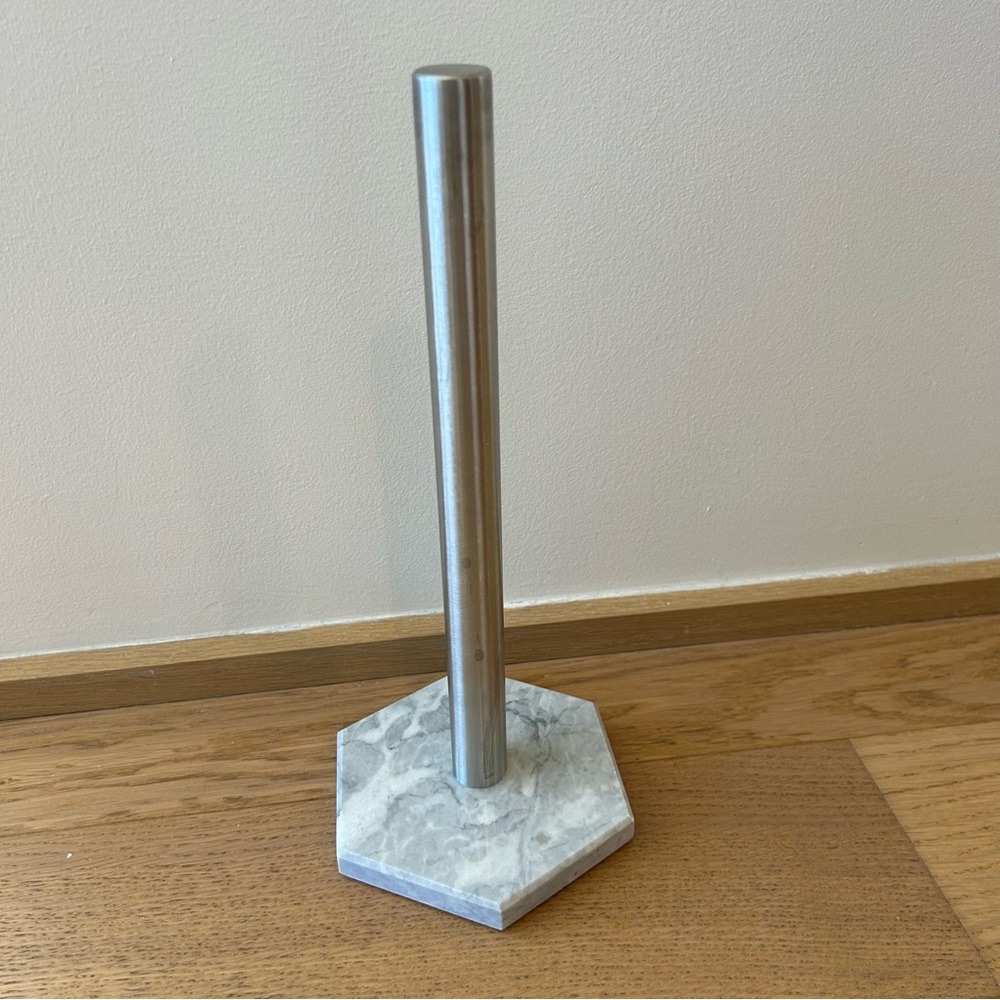 Stainless Steel & Marble Paper Towel Holder